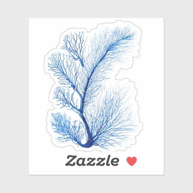 Blue & White Coral Art Mural: Unterwasserwelt Aufkleber (Blatt)