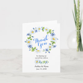 Blue White Country Daisy Foto Hochzeit Vielen Dank Dankeskarte