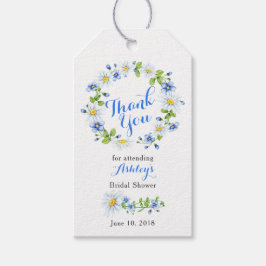 Blue White Daisy Floral Brautparty Vielen Dank Geschenkanhänger
