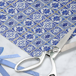 Blue White Delft Aussehen kleine Fliesen - hübsch  Seidenpapier
