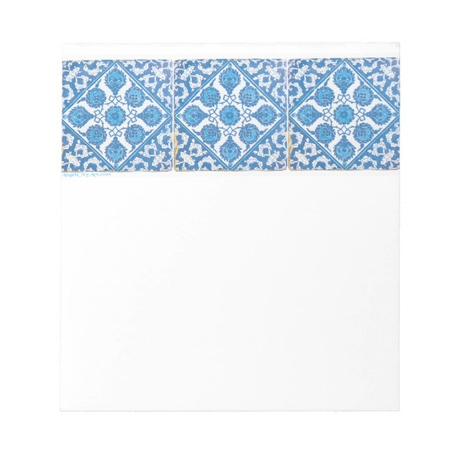 Blue White Delft Cornflower Art Notizblock (Vorderseite)