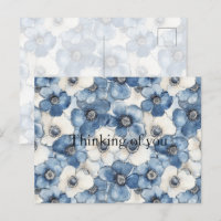 Blue White Denim Blume Denken Sie an Sie