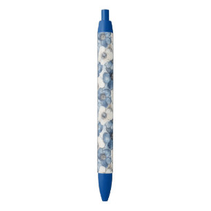 Blue White Denim Floral Kugelschreiber