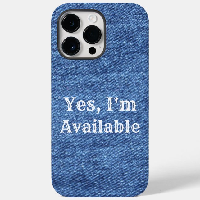 Blue White Denim Theme Wedding Case-Mate iPhone 14 Pro Max Hülle (Rückseite)