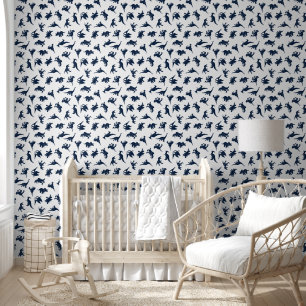Blue White Dinosaur Baby Boy Kinderzimmer entferne Tapete