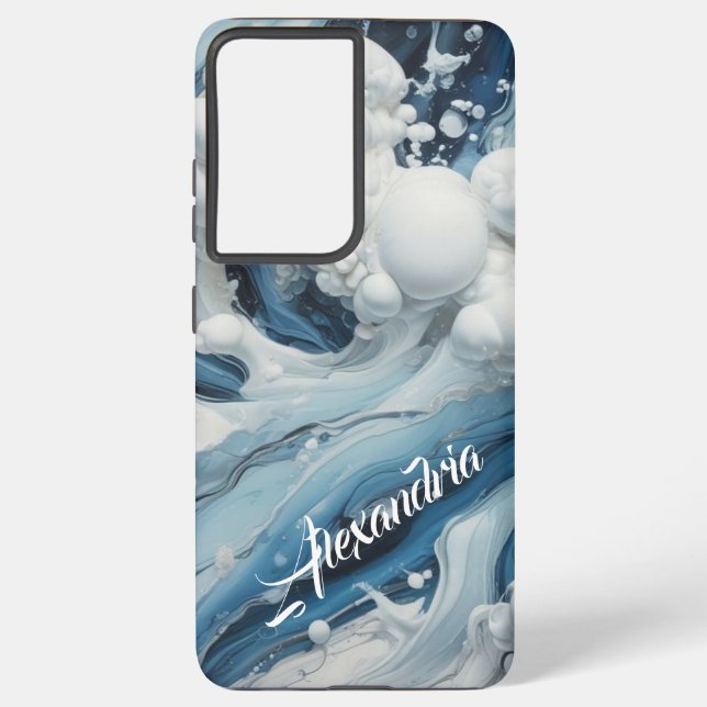 Blue White Disc Samsung Galaxy Hülle (Rückseite)