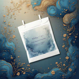 blue white Dreamy coastal marble ink wedding Geschenktütchen