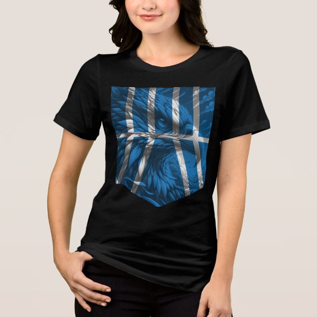 Blue White Eagle Name Graphic T - Shirt (Vorderseite)