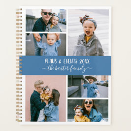 Blue White Family Foto Collage Planer