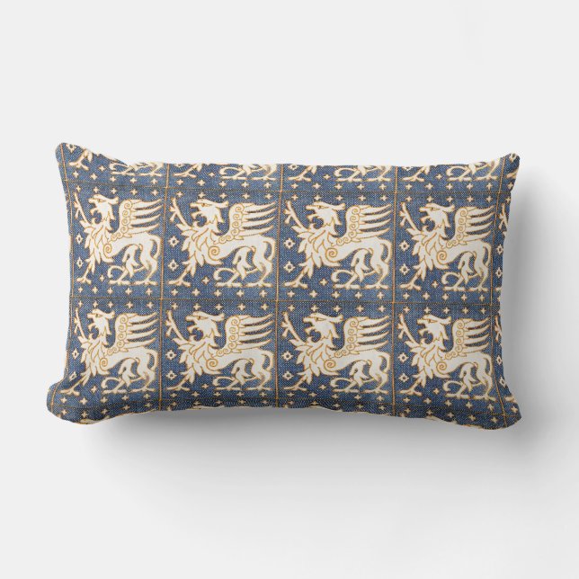BLUE WHITE FANTASY GRIFFINS LENDENKISSEN (Vorderseite)