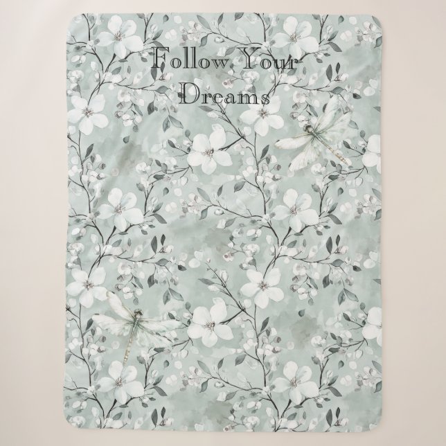 Blue White Floral Dragonflies Sherpadecke (Vorderseite)
