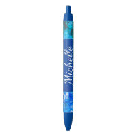 Blue White Floral Moderne Blume personalisieren