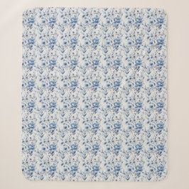 Blue White Floral Toile Chinoiserie WKND Sherpadecke