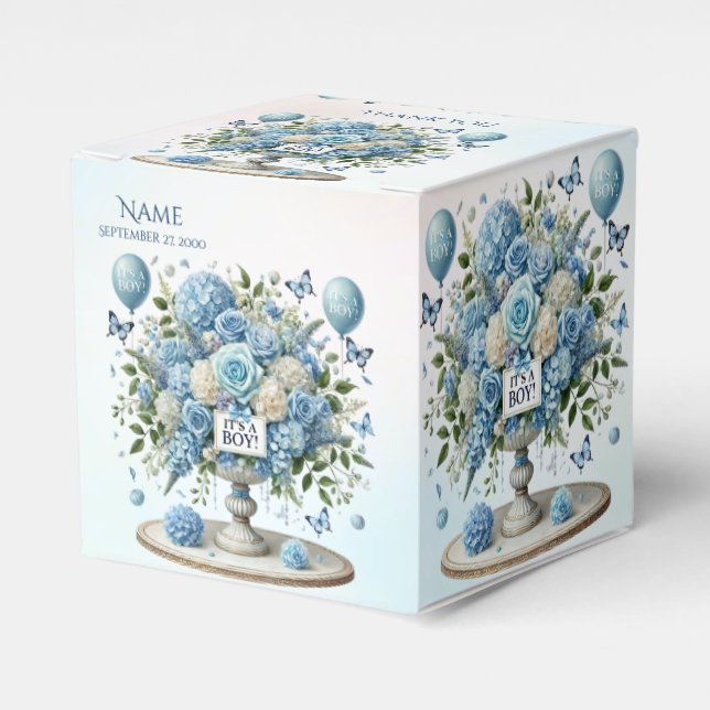 Blue White Floral Vour Geschenkschachtel (Vorderseite)