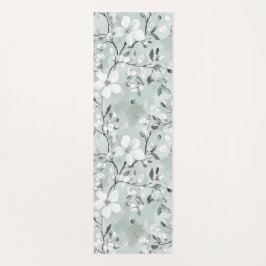 Blue White Flowers  Yogamatte