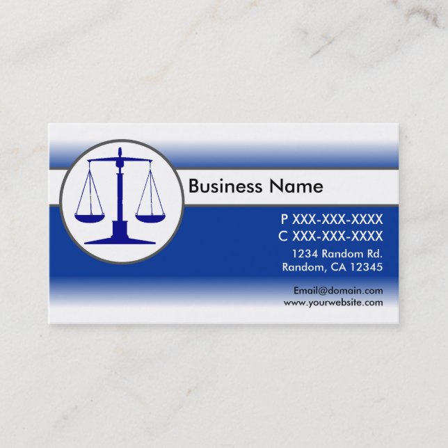 Blue White Fly Law Scales Business Cards Visitenkarte (Vorderseite)