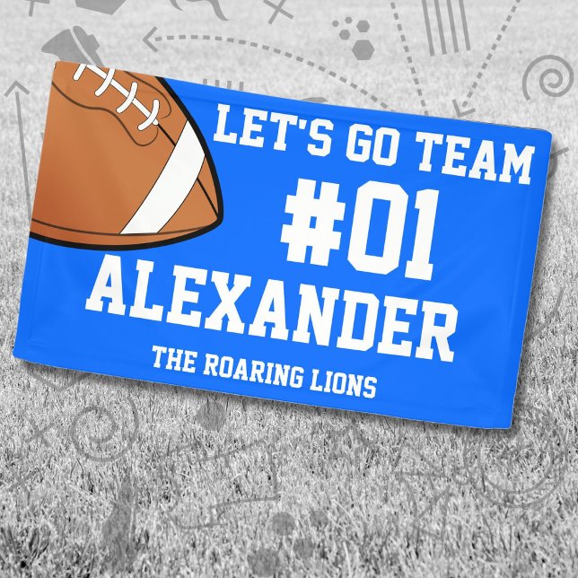 Blue White Football Team Spirit Banner (Von Creator hochgeladen)