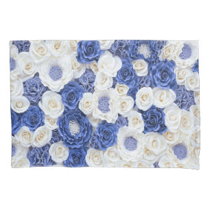 Blue White Fowers Kissenbezug