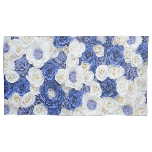 Blue White Fowers Kissenbezug
