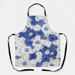Blue White Fowers Schürze
