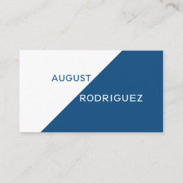 Blue White Geometric Custom QR Code Business Card Visitenkarte