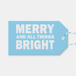 Blue & White Gift Tag | Merry & All Things Bright Geschenkanhänger