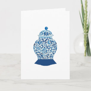 Blue White Ginger Jar Greeting Karte