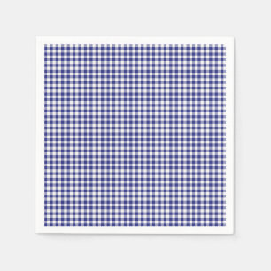 Blue-White Gingham-PAPER PARTY NAPKINS Serviette