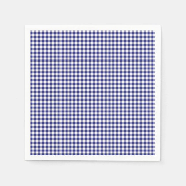 Blue-White Gingham-PAPER PARTY NAPKINS Serviette (Vorderseite)