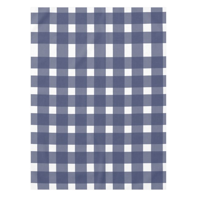 Blue White Gingham Pattern Tischdecke (Vorderseite)