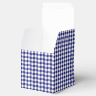 Blue-White Ginham-GASTGESCHENK BOX, sq Geschenkschachtel