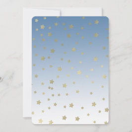 Blue White Gold Stars Geburtstag Einladung