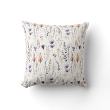 Blue White Gray Brown Beige Wildblumen Boho