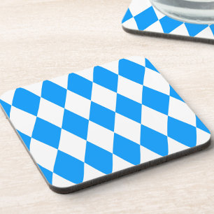 Blue White Harlequin Diamonds Schachbretts Design Getränkeuntersetzer