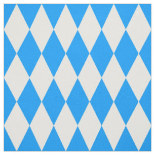 Blue White Harlequin Diamonds Schachbretts Design Stoff