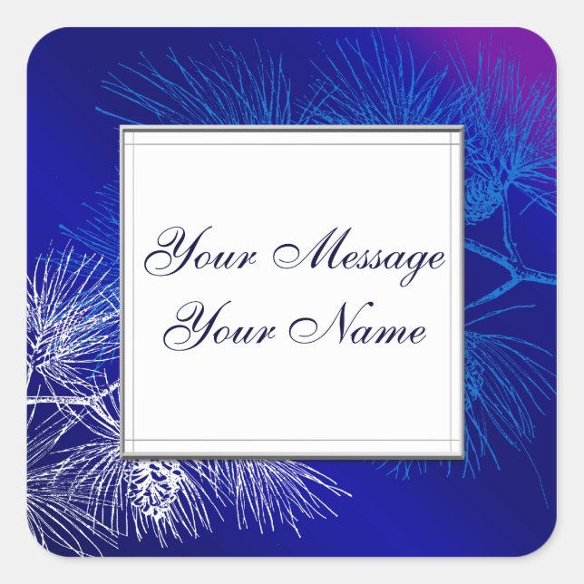 Blue White Holiday Custom Stickers (Vorderseite)