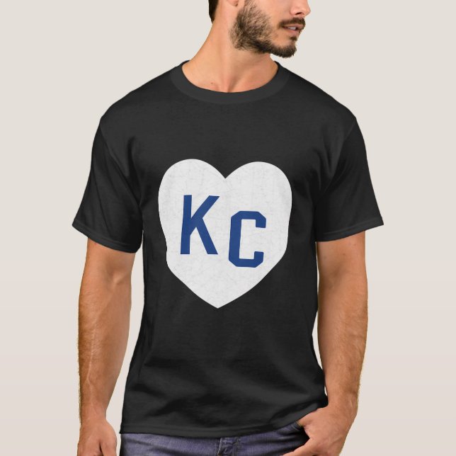 Blue White Kansas City KC Herzstück Liebe Kansas C T-Shirt (Vorderseite)