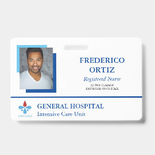 Blue & White Krankenhaus-Mitarbeiter-ID Ihr Logo Ausweis