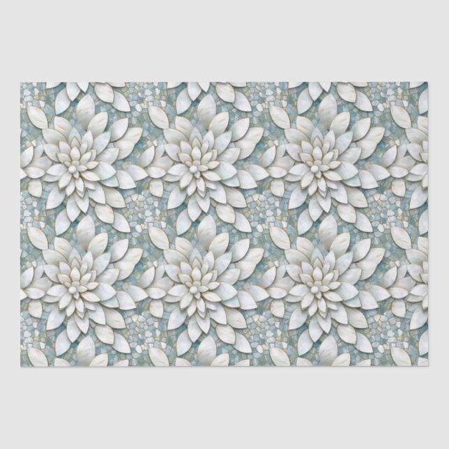 Blue White Lotus Blume Hochzeit Seidenpapier (Vorderseite)