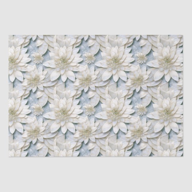 Blue White Lotus Blume Seidenpapier (Vorderseite)
