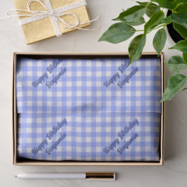Blue White Matching Patterns Gingham Seidenpapier