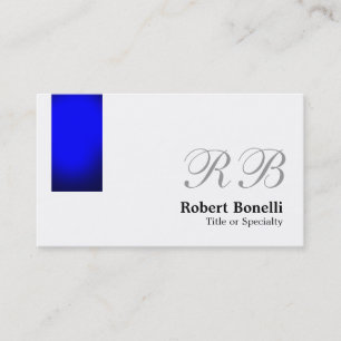 Blue White Monogram Consultant Business Card Visitenkarte