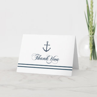 Blue & White Nautic Danke Card