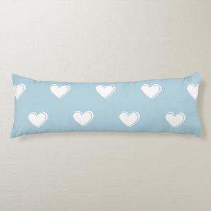 Blue White Niedlich Simple Heart Pattern Seitenschläferkissen