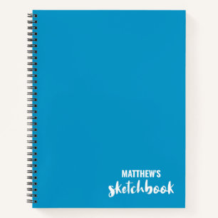 Blue White Personalisiert Sketchbook Ihr Name Notizbuch