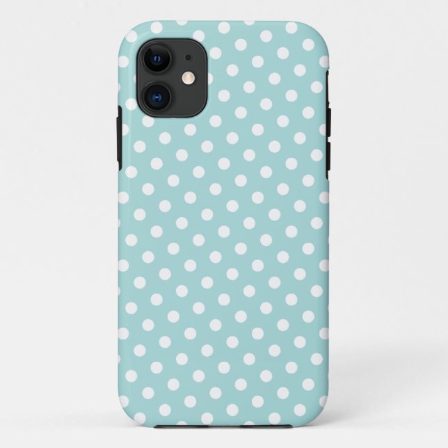 Blue & White Polka Dot iPhone 5 Fall Case-Mate iPhone Hülle (Rückseite)