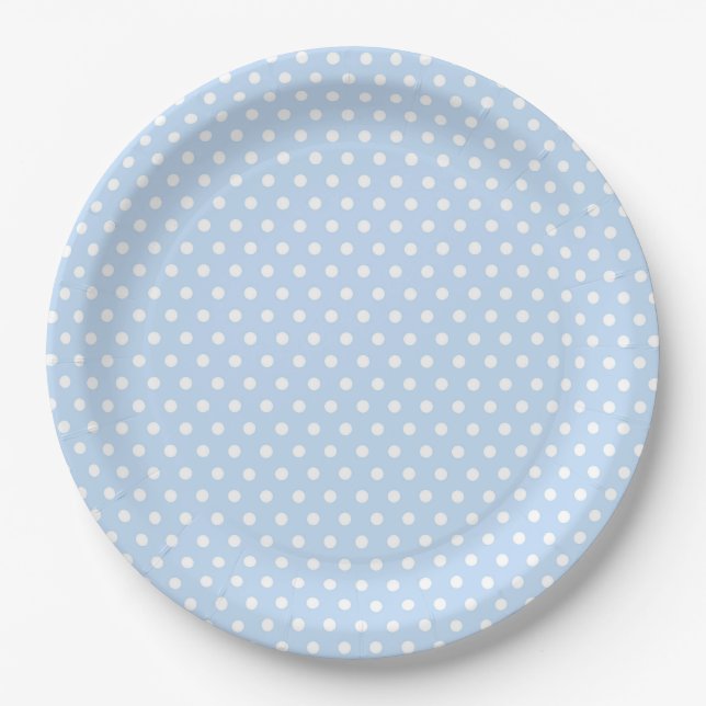 Blue White Polka Dot Paper Teller (Vorderseite)