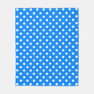 Blue White Polka Dots Design Fleecedecke