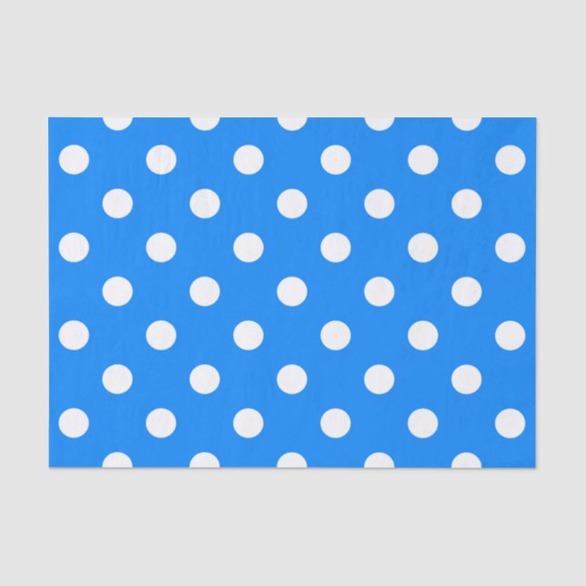 Blue White Polka Dots Design Seidenpapier (Vorderseite)