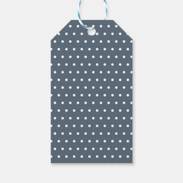 BLUE & WHITE POLKA DOTS GESCHENKANHÄNGER (Vorderseite)